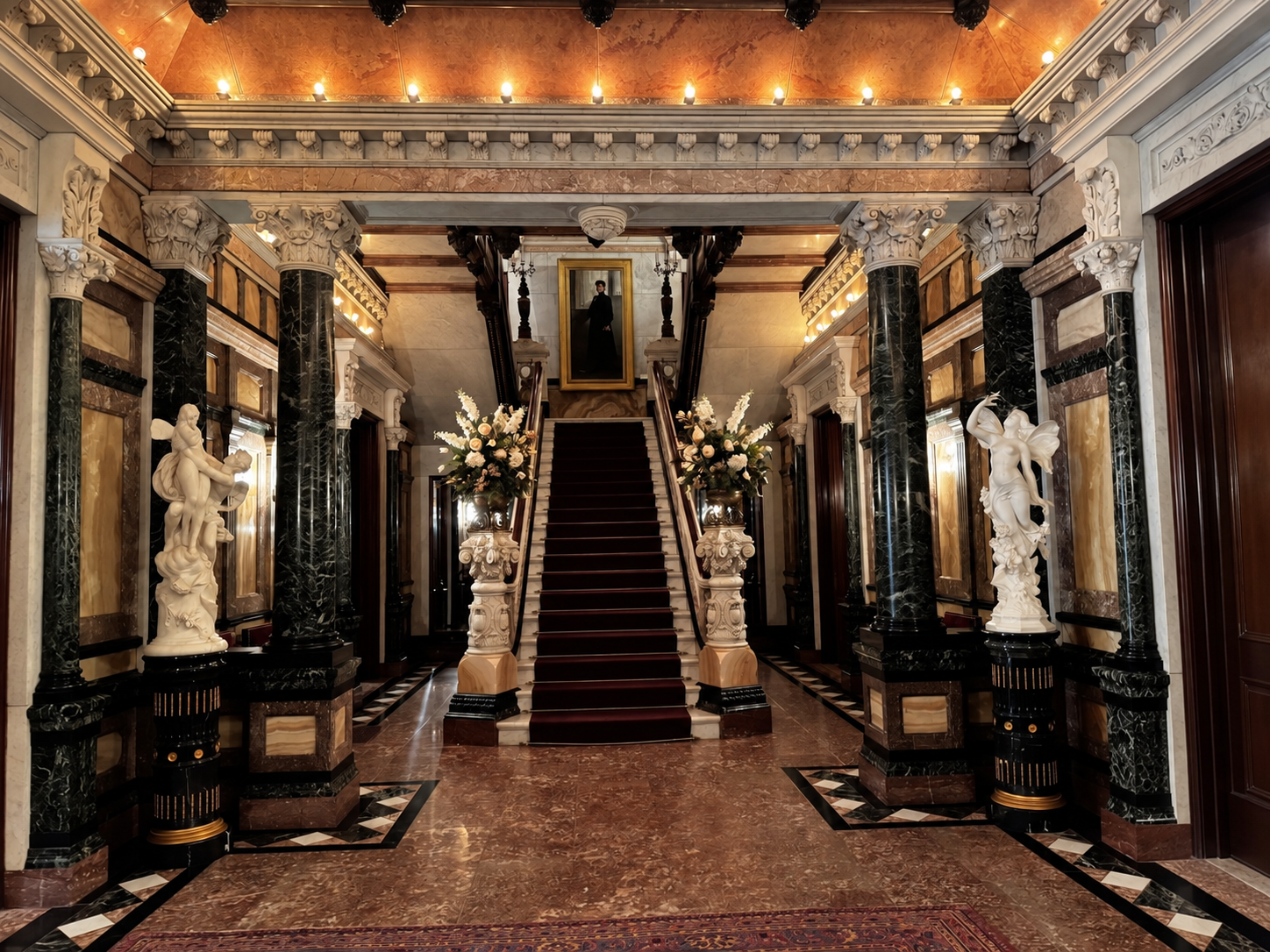 Grand staircase at the Driehaus Museum in Chicago